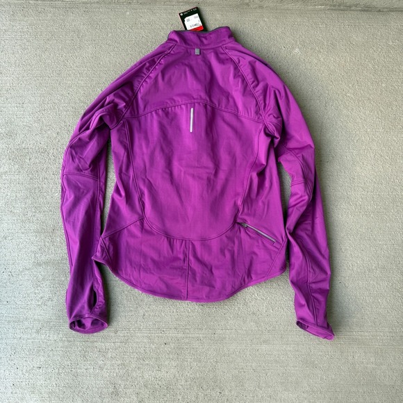 Nike Womens Running Jacket Pink Dri-FIT Reflective Zip Up Long Sleeve Size L NWT - Picture 2 of 5